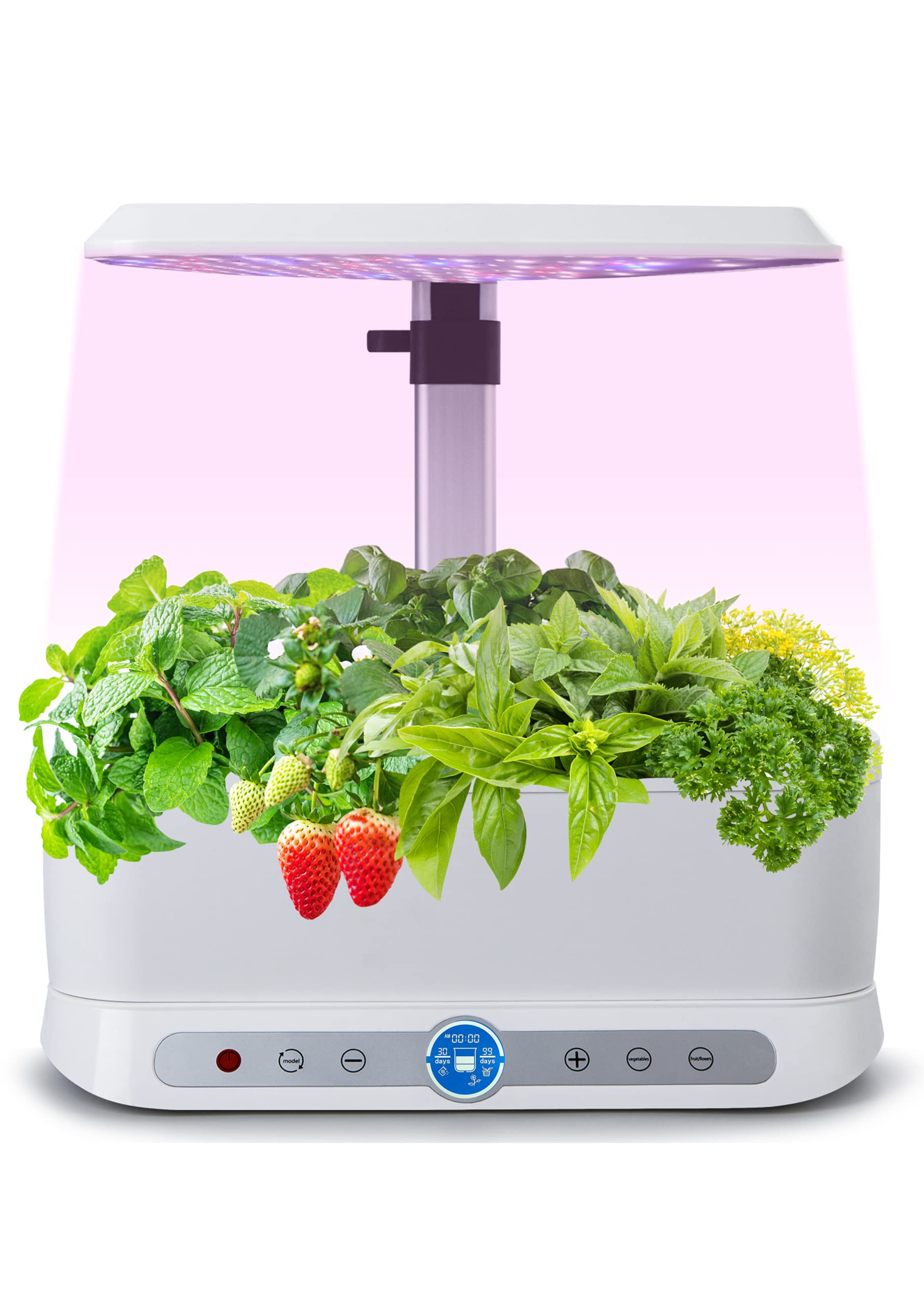 HaritzaK Hydroponics Growing System 14 Pods, Indoor Garden w/Full-Spectrum 36W Grow Light,Indoor Herb Garden Automatic Timer,Height Adjustable(15'' to 21.6''),4.0L Water Tank for Kitchen (White)