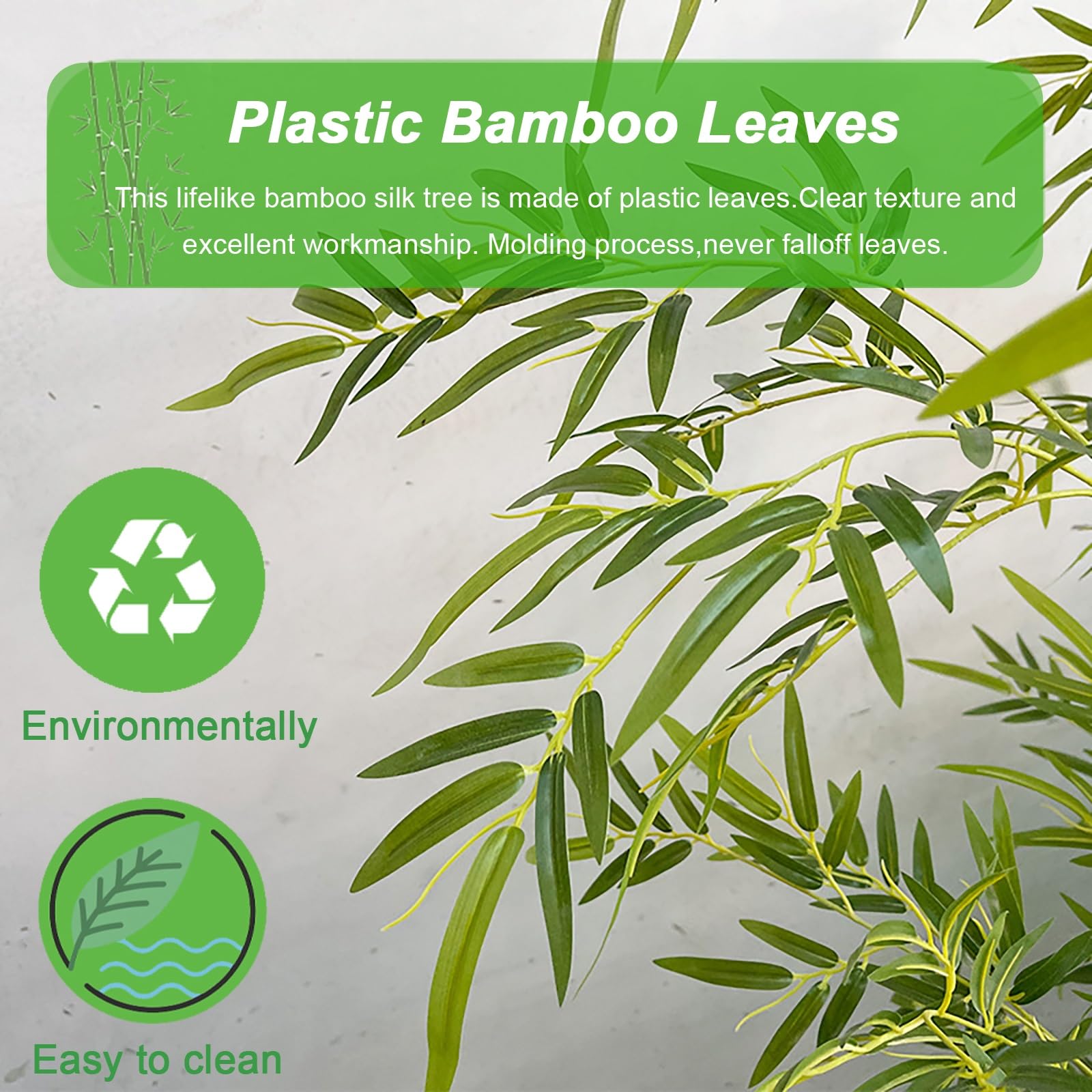 Sztuczna bambusowa ochrona przed wzrokiem, wysoka, 120 cm, sztuczne drzewa bambusowe z plastikowymi liśćmi, na patio, balkon, basen, taras, zieleń, ogrodzenie (10 szt.)