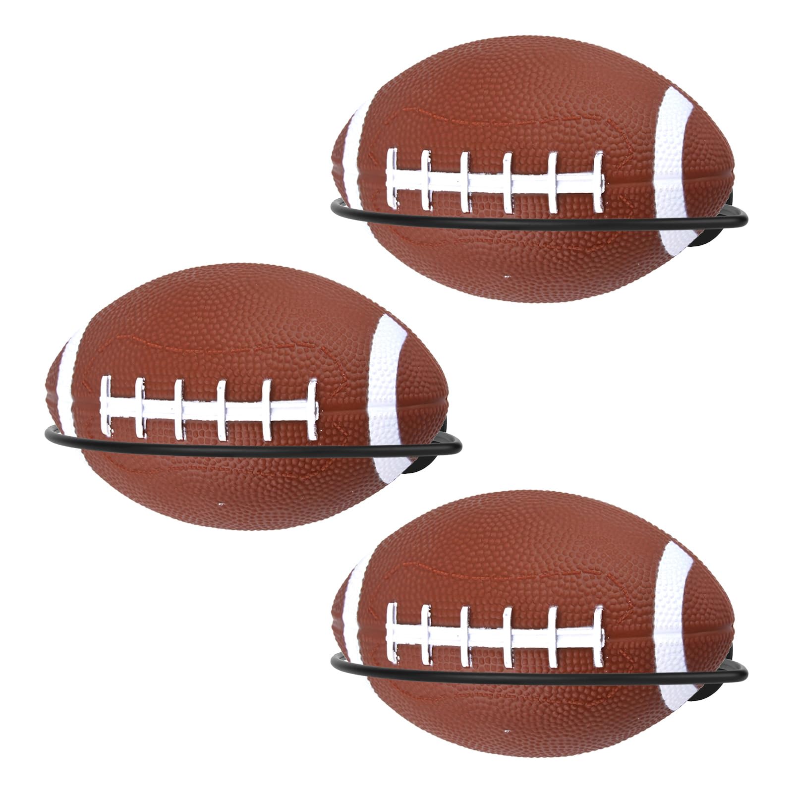 Goktvai 3pcs Football Wall Mounts, Iron Football Display Holders with Screws Sports Room Decor for Garage Bedroom Home Gym Man Cave Organization & Storage