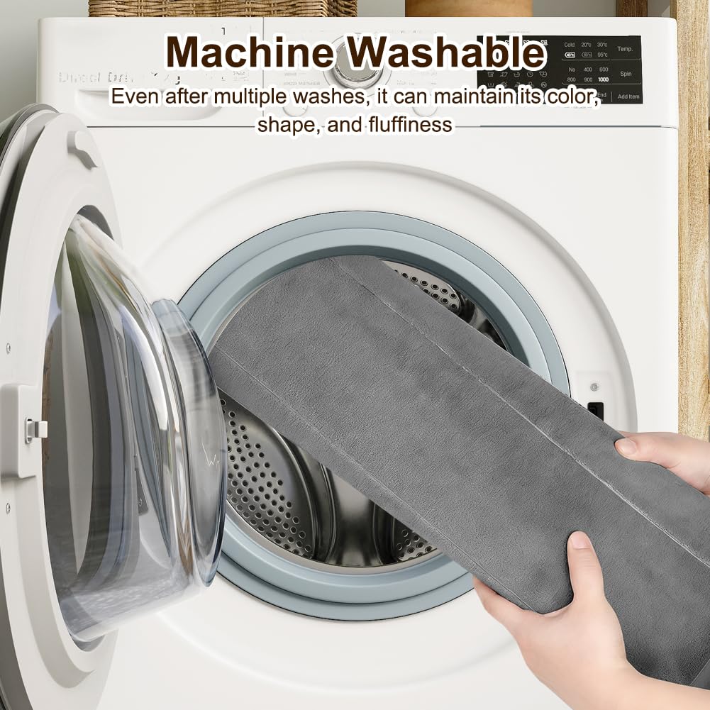Set di 3 tappeti da bagno con memory foam - tappetini da bagno antiscivolo e lavabili per bagno, doccia e toilette, comfort di lusso e design moderno (grigio scuro)