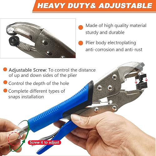 Miniatura 7 de Kit de broches de presión de alta resistencia, kit de broches de lona para fijación de broches marinos de metal en cubierta de barcoalfombra,