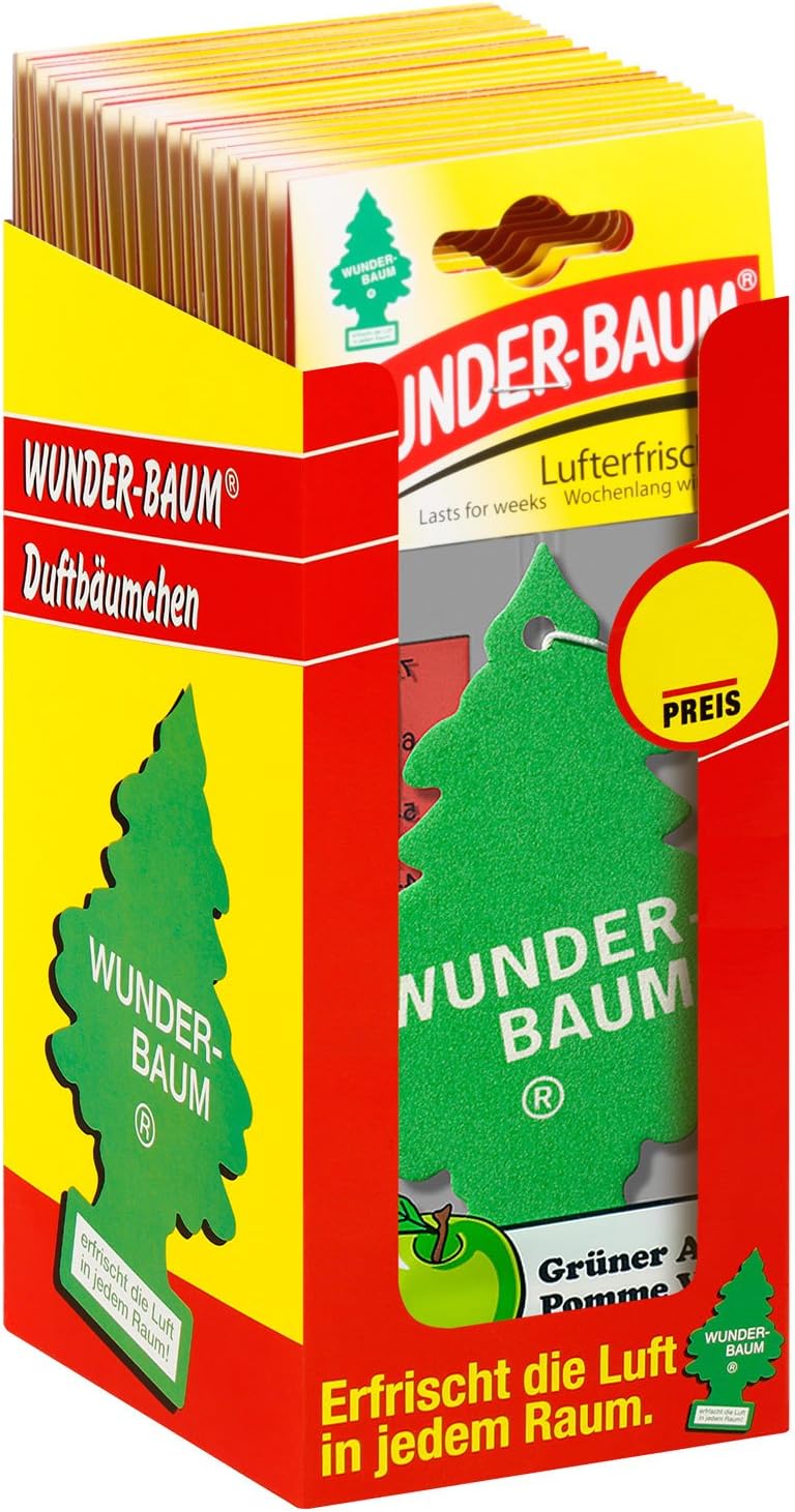 Wunder-Baum 134207/24 Air Freshener Box of 24 Green Apple