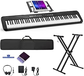 88-Key Digital Piano Bundle — Full-Size Keyboard with Bluetooth, Stand, Sustain Pedal & Case