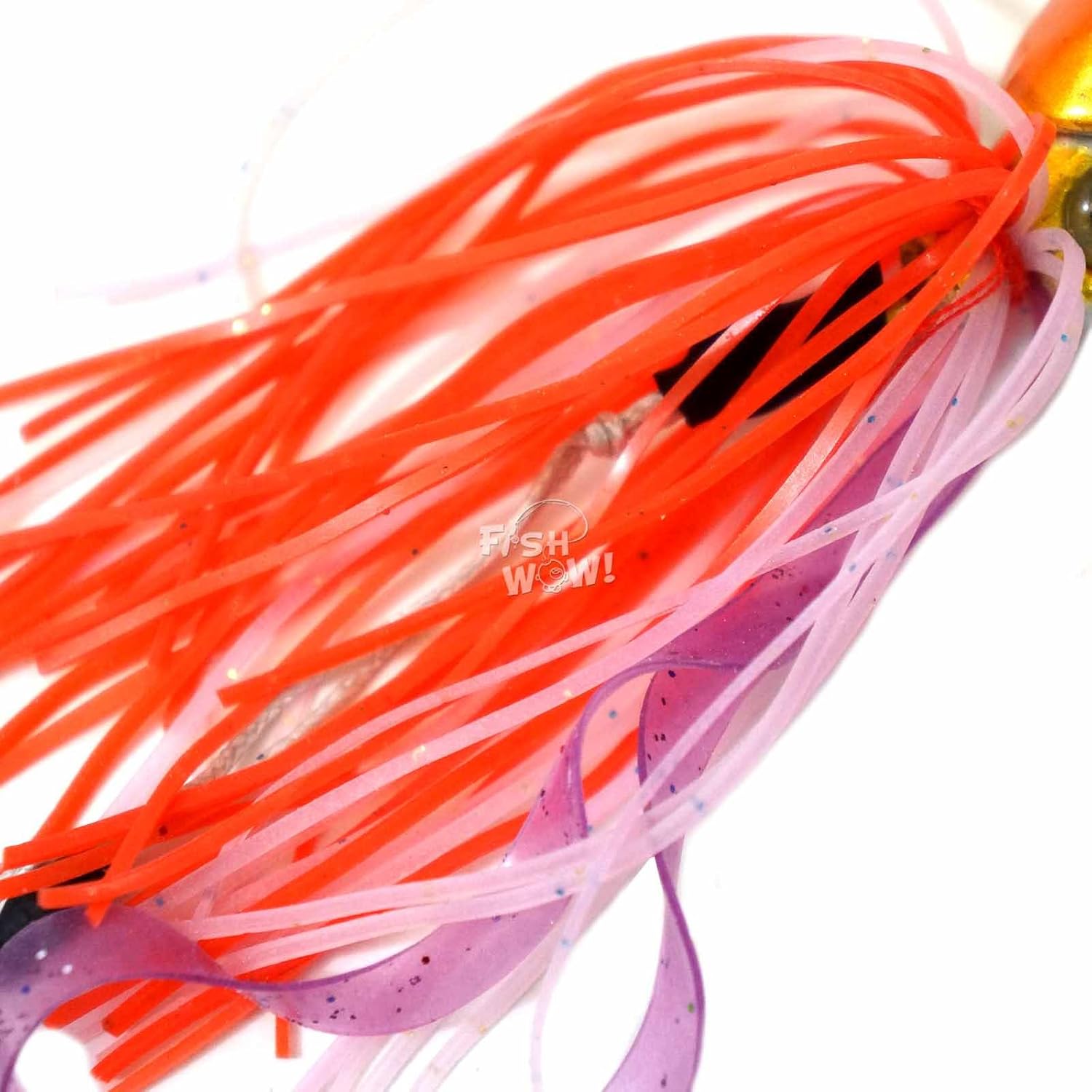 3pcs Fish WOW! 9oz Fishing Rigged Octopus Head Jig Colorful Rubber 255g Thunder Jig Weight Lures Jigging Heavy Bait w/Two Hooks -3 Colors- Green, Purple, Gold Orange