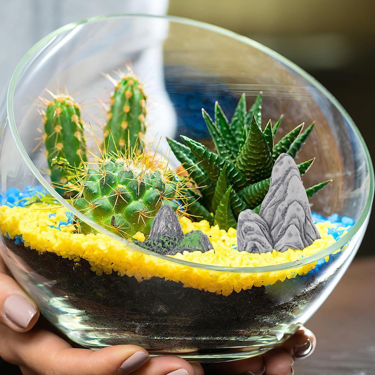 INOOMP 8Pcs Miniature Rockery Decor Set Resin Bonsai Landscape Ornaments for Zen Garden Desk Aquarium and Micro Landscape Decoration