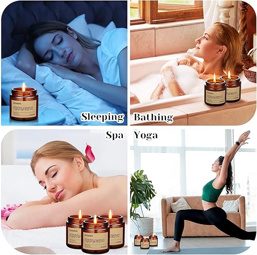 Miniatura 7 de Paquete de 12 velas perfumadas de regalo para mujeres, velas de aromaterapia a granel, velas de soja a granel, velas de regalo en tarro de ámbar