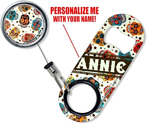 Miniatura 2 de BarConic Mini abrebotellas con carrete retráctil - Calaveras mexicanas