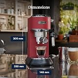 De'Longhi Dedica Style EC685R Traditional Pump Espresso Machine - Red - 9