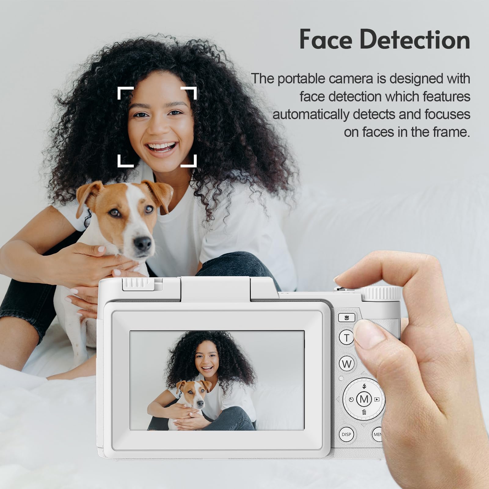Fotocamera Digitale 4K, Fotocamera con Zoom 18x con Schermo Pieghevole da 3 Pollici, Fotocamera Digitale Compatta retrò con Messa a Fuoco Automatica UHD da 64 MP per di