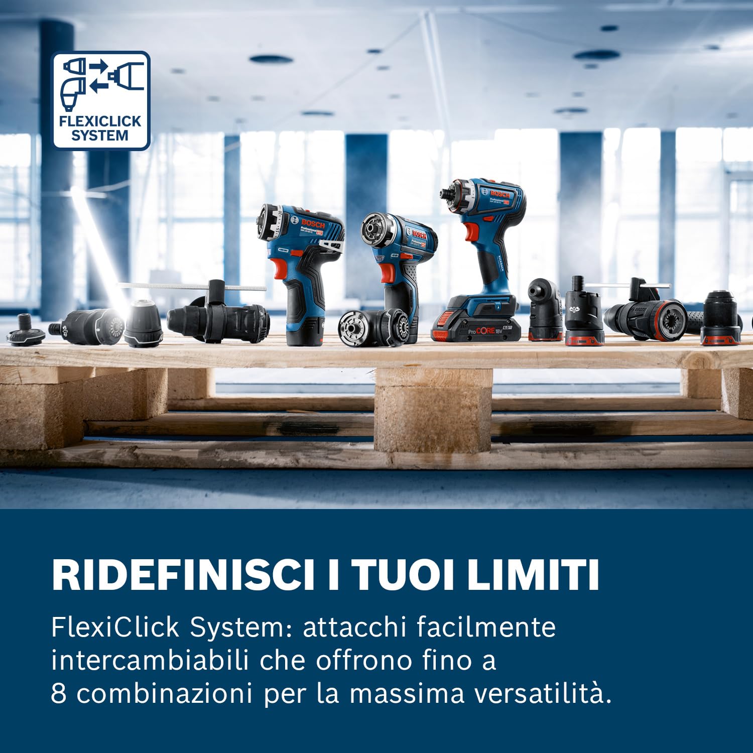 Bosch Professional 12V System Trapano-avvitatore a batt. GSR 12V-35 FC - FlexiClick System (adatt.mart.perf. GFA 12-H,attacco mand.GFA 12-H, impugn.suppl.,limitatore prof.,L-BOXX,senza batt./caricab.)