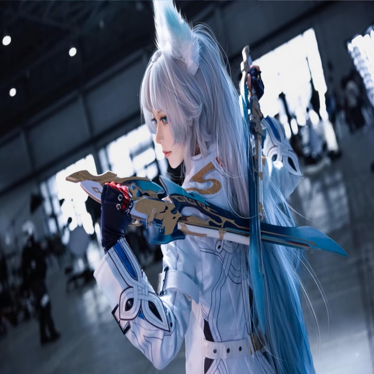 damdos Halloween Prop Cosplay Sword for Feixiao Axe,2PCS 40" Feixiao Swords Weapons Fancy Party Costumes Accessories Birthday Gifts(2pcs Set)