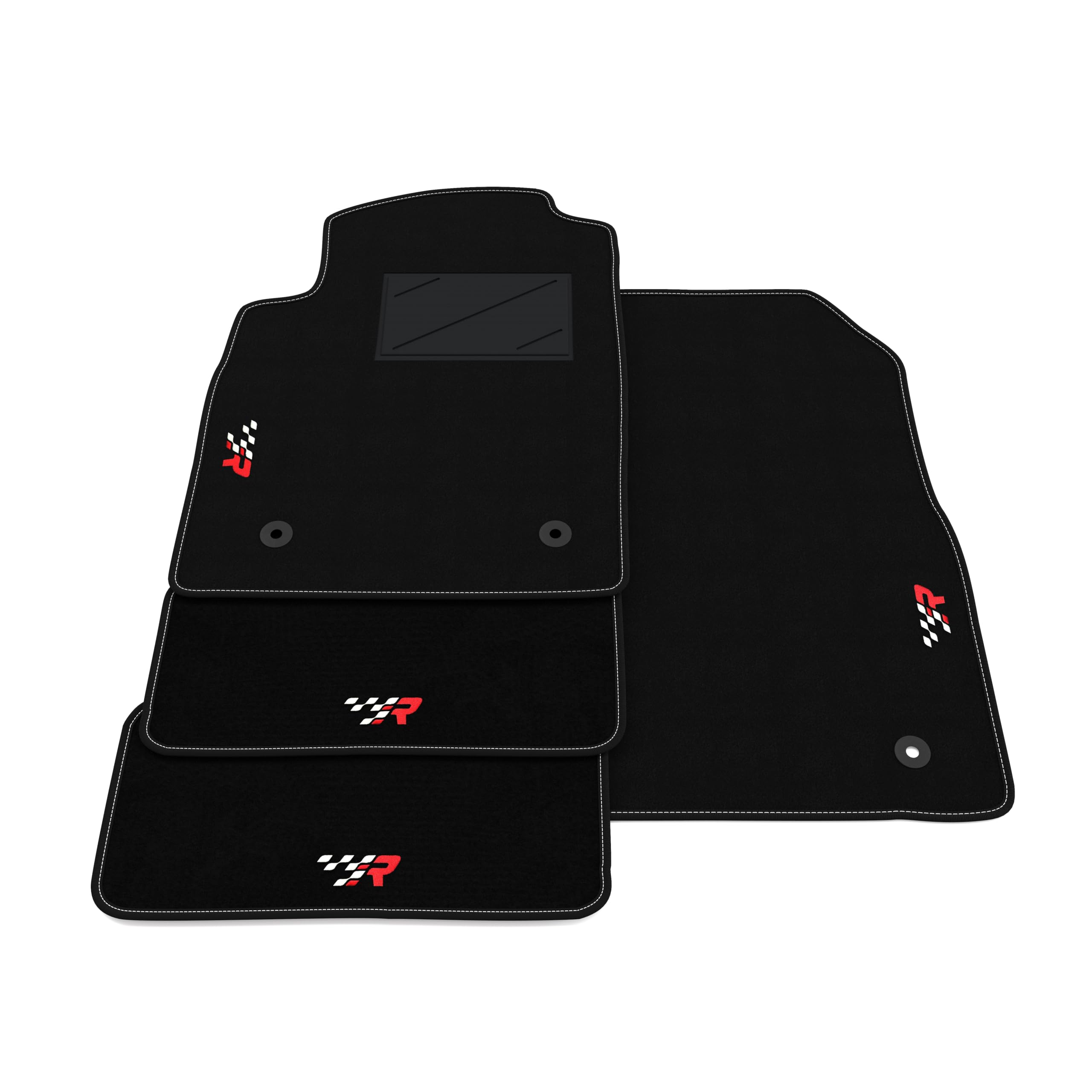 Set de Tapis de Voiture compatibles avec Chevrolet Cruze 2009-2015 | Tapis sur Mesure en Moquette, Broderie R Racing, sur Mesure
