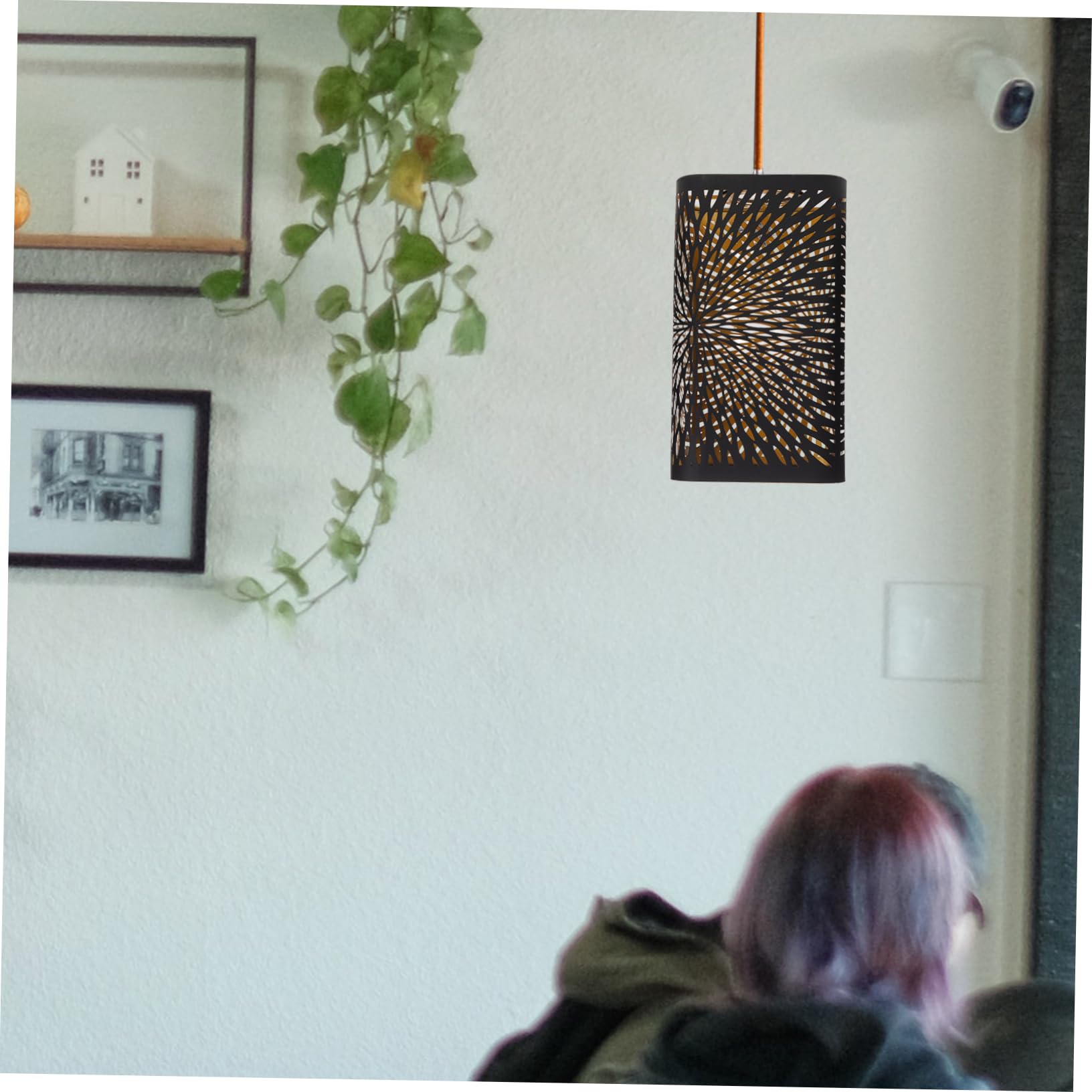 VILLCASE Pantallas De Lámpara De Metal E27 Negras Cuadradas, Diseño Hueco Tallado, Pantalla De Lámpara Grande Para Mesa y Escritorio, 2 Unidades, Uso Dormitorio y Sala, Resistente y Decorativa