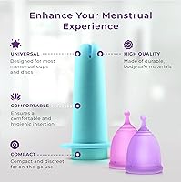 Vista 3 de Ecoblossom Herramienta aplicadora de copa menstrual, cómoda y fácil de colocar, higiénica y reutilizable, compatible con la mayoría de las copas