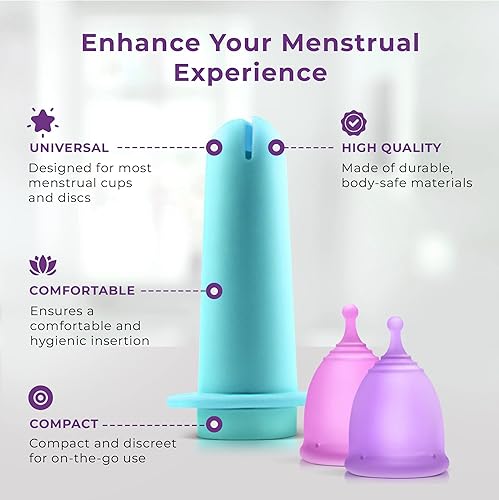 Miniatura 3 de Ecoblossom Herramienta aplicadora de copa menstrual, cómoda y fácil de colocar, higiénica y reutilizable, compatible con la mayoría de las copas de