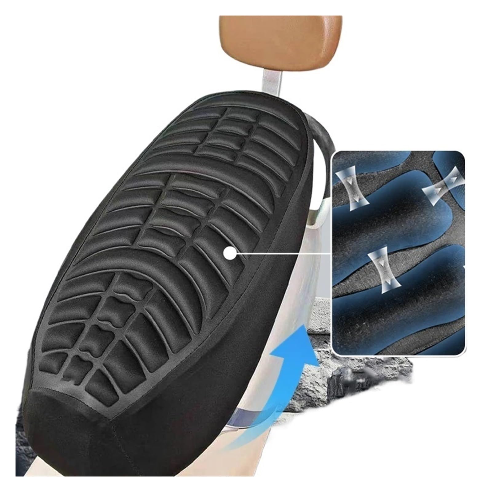 Funda para Asiento de Motocicleta Funda para Asiento de Motocicleta, Transpirable, Absorbente Golpes, Gruesa, eléctrica, para Funda, protección Solar(XL)