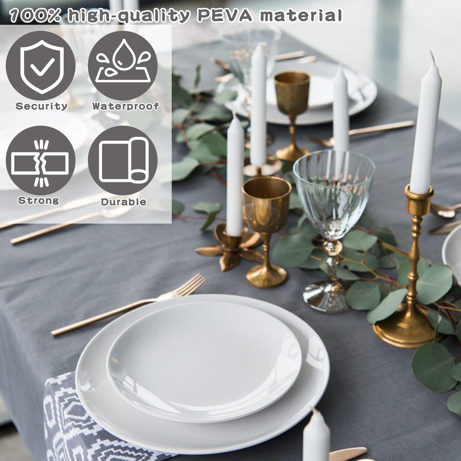 Lot De 4 Nappes Noires Jetables Intissé 137x274cm - Table Rectangulaire Fêtes Et Événements