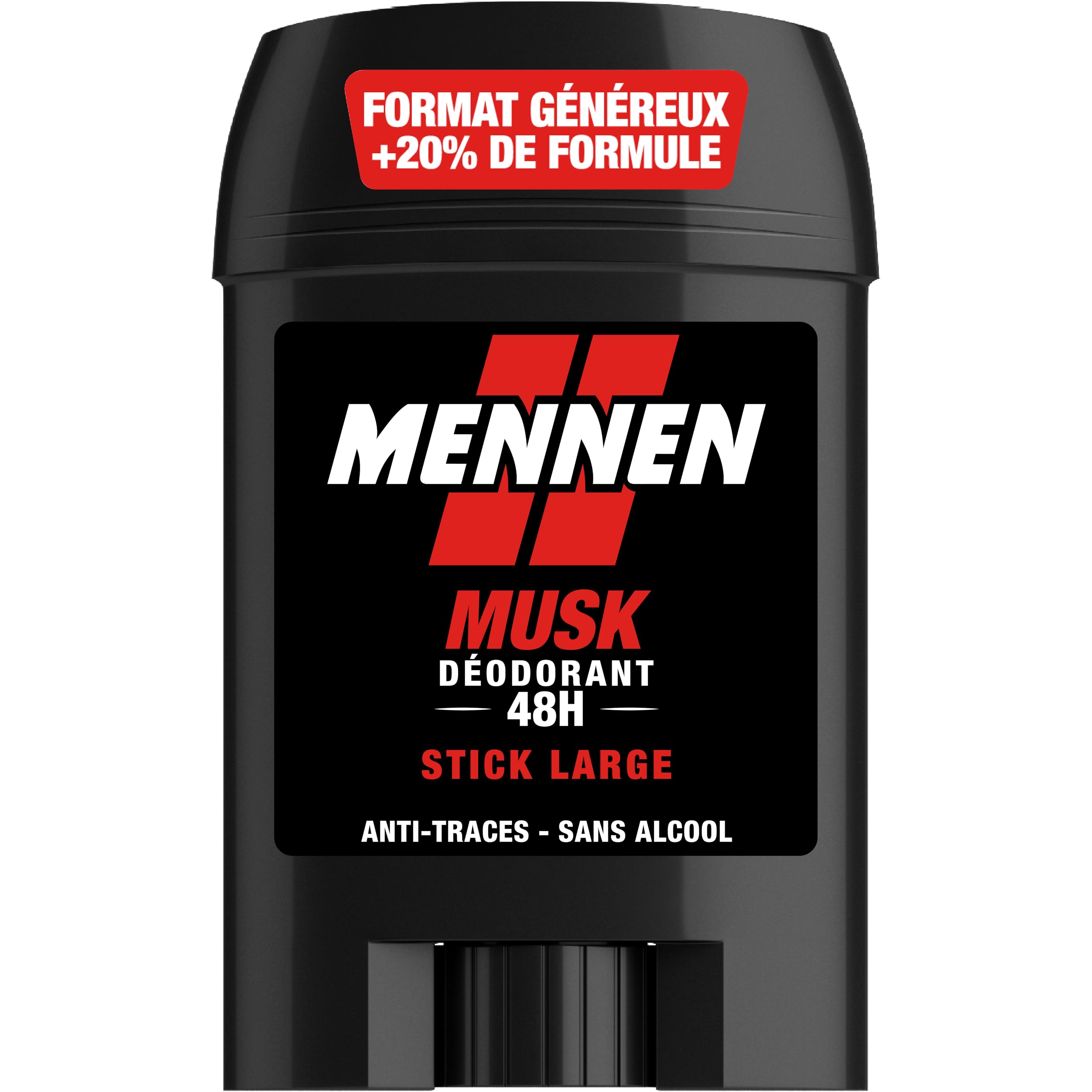 Mennen MUSK Deodorant homme 24H stick large sans alcool anti traces - Lot de 6 | Parfum Musk iconique, Protection optimale contre odeurs, Respecte peau et vêtements, Formule sans alcool éthylique