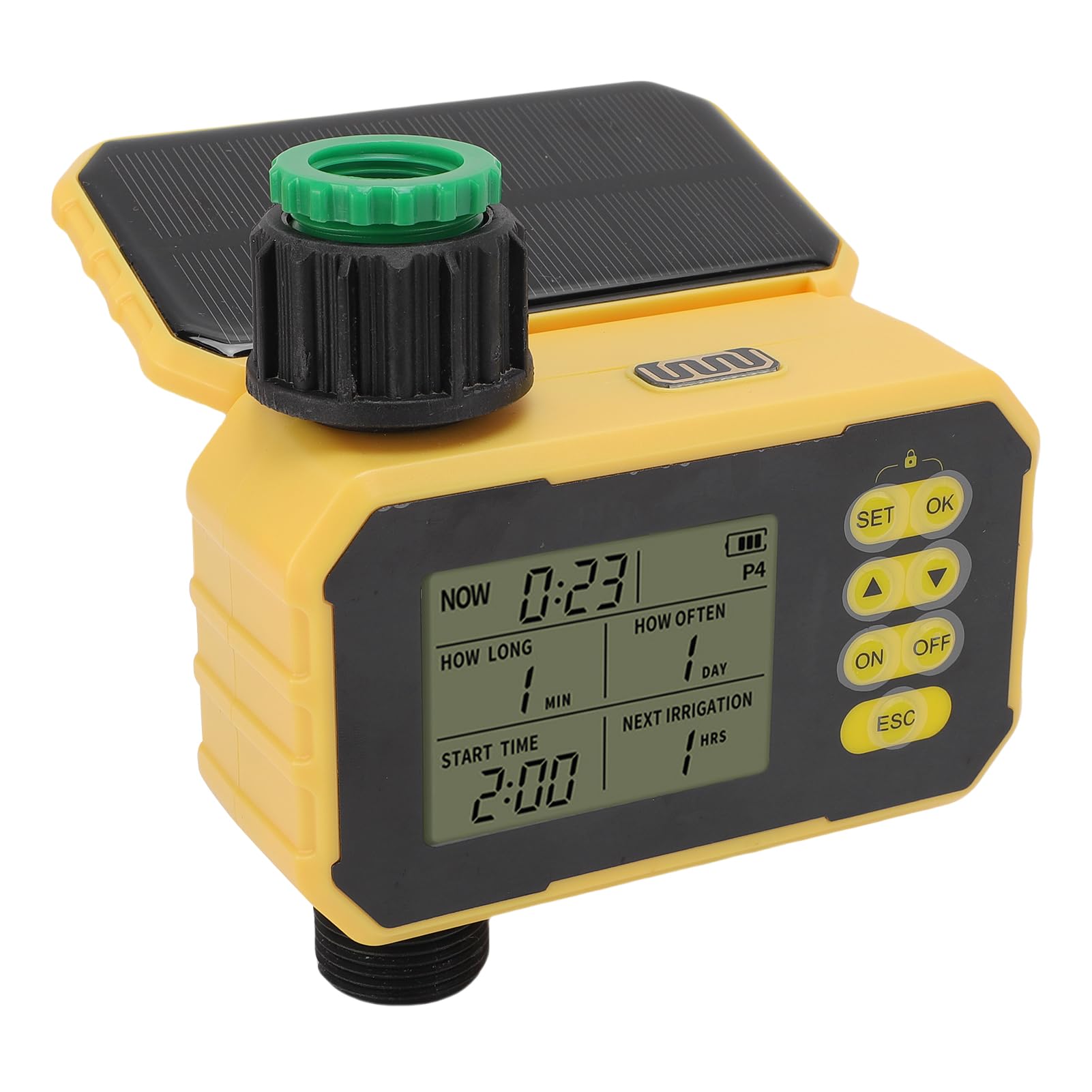 Timer di Irrigazione del Pannello Solare, Timer D'acqua Intelligente con Sensore Pioggia, Controller di Irrigazione Valvola di Irrigazione Automatica per Prato Tubi Giardino