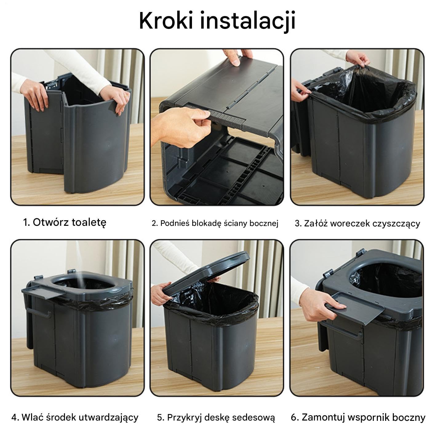 Przenośny Nocnik i Toaleta Turystyczna Kompaktowy Wytrzymały Sedes Z | Ergonomiczny Sedes Przenośny Dla Dorosłych i Dzieci na Auto, Wyjazdy, Namiot, Łódź, Plażę,