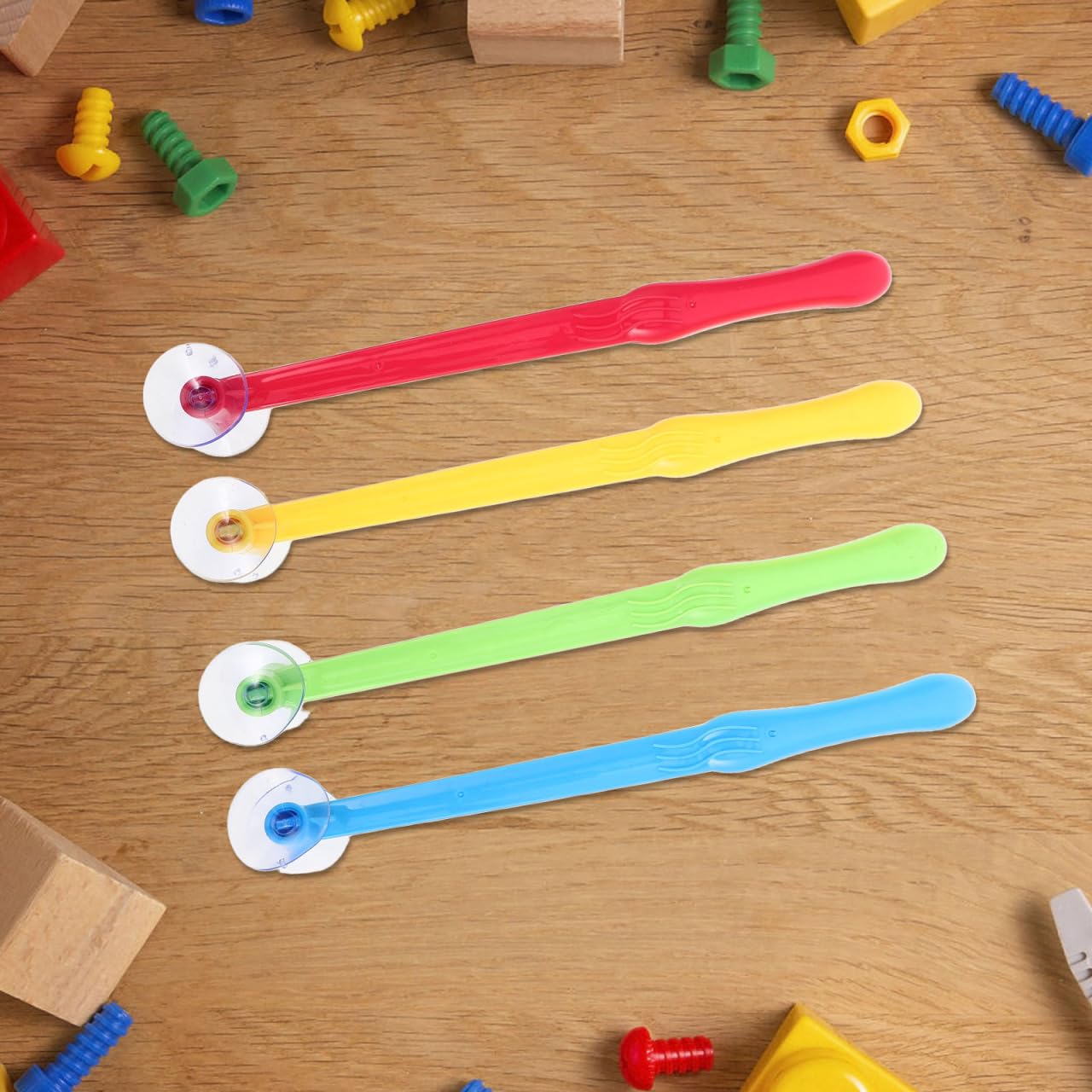 FRCOLOR Kinder Saugnapf Hammer Spielzeug Kunststoff Für Reaktionstraining Und Frühkindliches Lernen 4 Stück Bunt Interaktives Familien Spiel