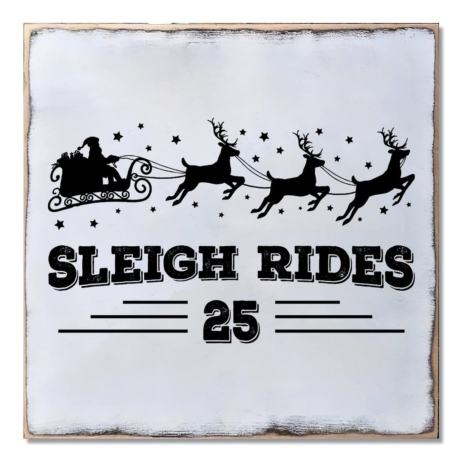 Sleigh Rides 25 panneau bois pour une déco de fenêtre de Noël