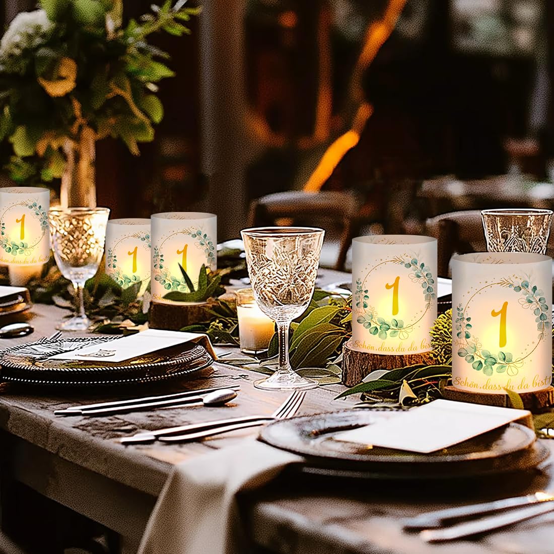 Lot De 12 Photophores Décoratifs "60 Ans" - Pour Table D'anniversaire Homme/femme