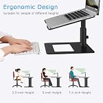 BoYata Laptop Stand, Ergonomic Aluminum Height Adjustable Computer Stand Laptop Holder for Desk, Compatible with MacBook Pro/Air, Dell, Lenovo, HP, Samsung, More Laptops 11-17" (Black)
