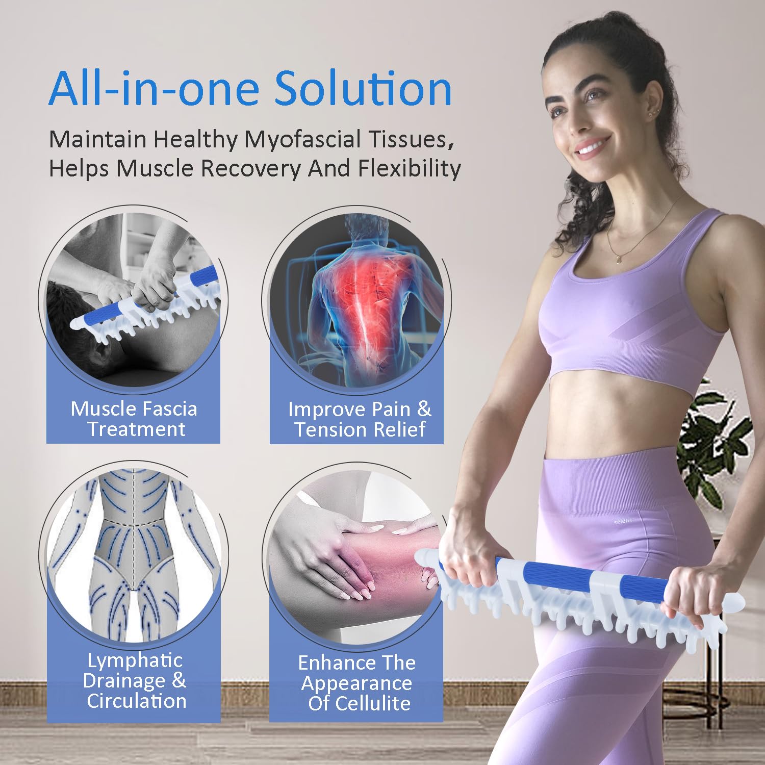 Strict Herramienta de masaje para fascia, herramientas grandes de liberación miofascial para apretar la piel, drenaje linfático, punto de activación, tejido profundo, hombros, espalda, psoas, muslos