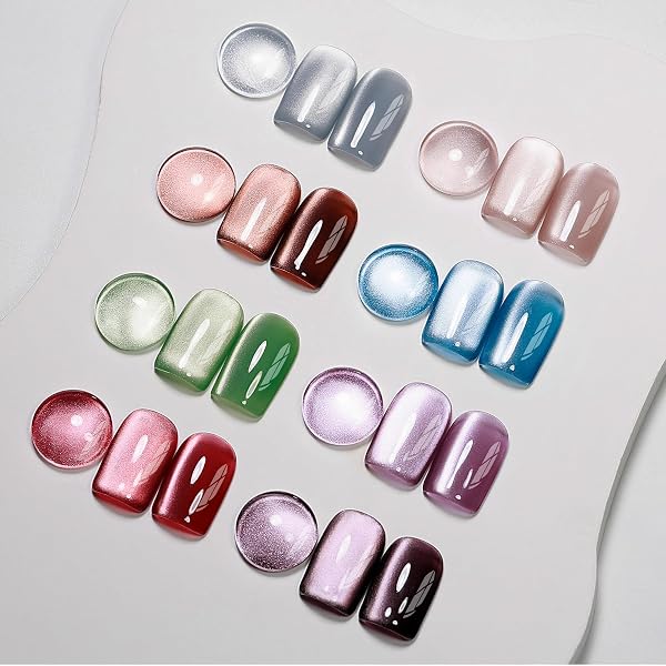 MIZHSE 8 Colors Cat Eye Gel Nail Polish Set
