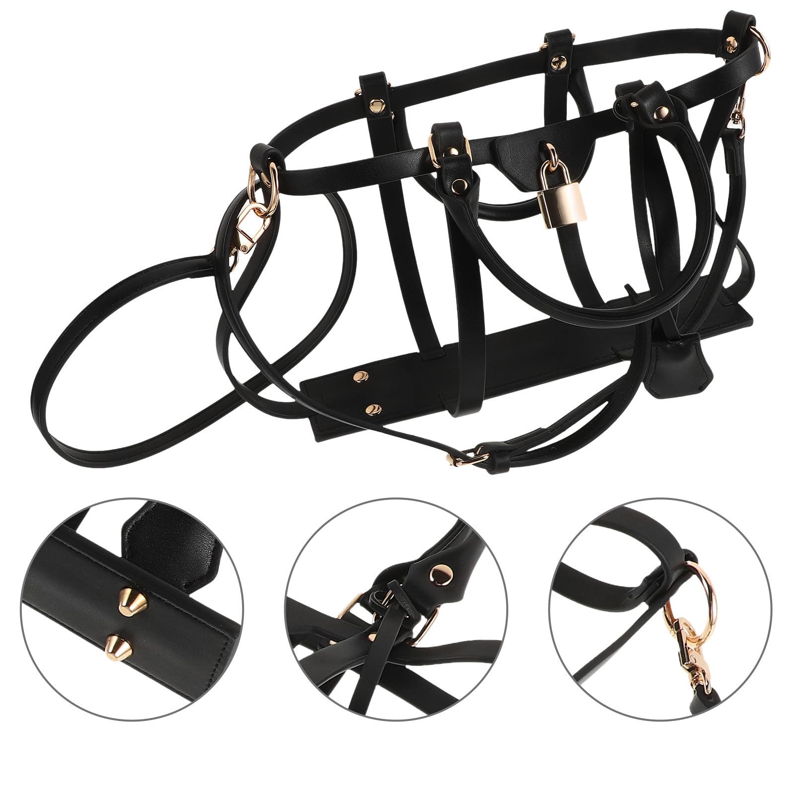 Conjunto Portátil de Accesorios para Bolsos de Mano con Diseño Retro en PU Negro, Soporte de Exhibición y Correa para Bolso Cruzado, Adecuado para Viajes y Uso Diario