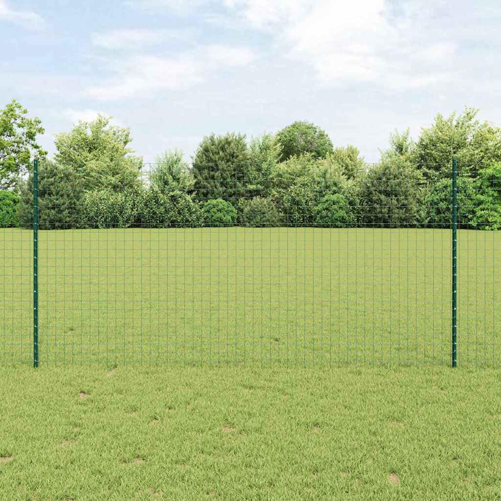 Postes de valla de hormigón de acero pulverizado, 160 cm, verde, juego de 44 unidades, para montaje con clavo o atornillado, soporte resistente a la intemperie para jardín y terraza