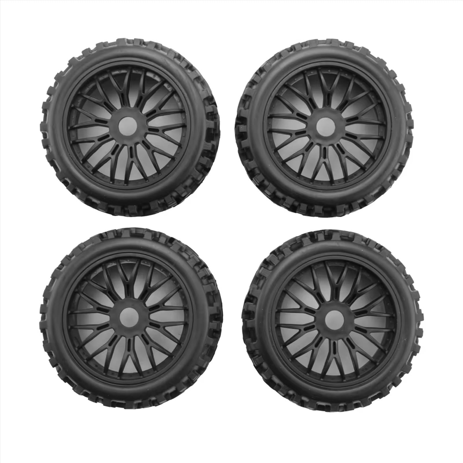 4 Piezas De Ruedas Y Neumáticos con Llantas Hexagonales De 17 Mm, Escala 1/8, para Coche Todoterreno RC, Accesorios De Actualización Coche para Buggy Neumáticos RC