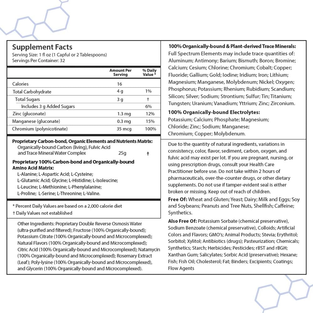 Drucker Labs Organic Liquid Minerals Dietary Supplement for Men, Women, Kids, Immune Support, Muscle Support, Non GMO, Gluten Free, Vegan, Electrolytes (32 oz., Tropical Fruit) - Image 3
