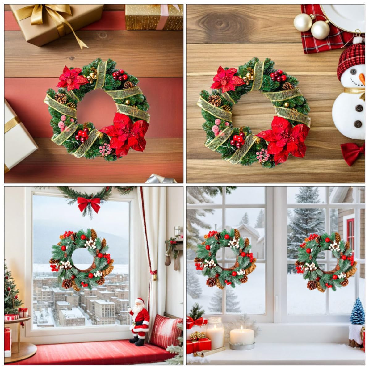 TOYANDONA 30 Pièces Autocollant de Noël pour Fenêtre en Couronne, Pvc