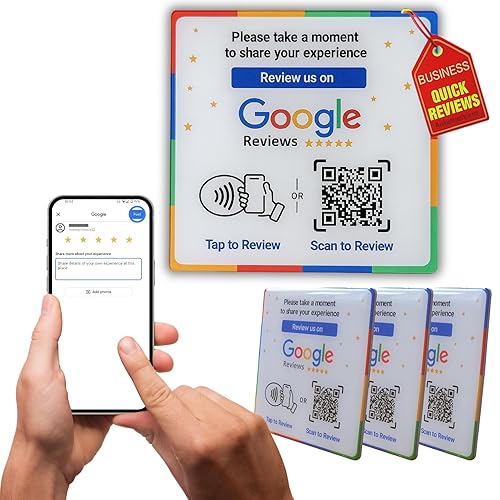 NFC Tap GoogleReview Plate - Boost Customer Feedback with Tag