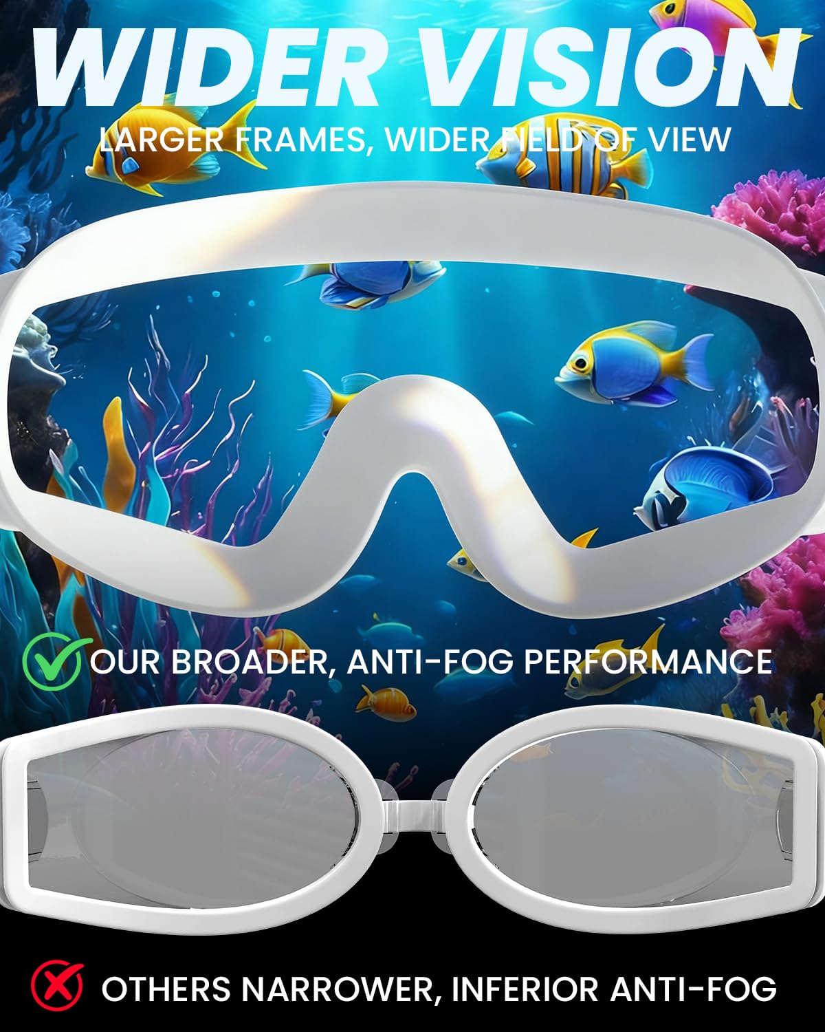 Schwimmbrille für Unisex-Erwachsene Damen