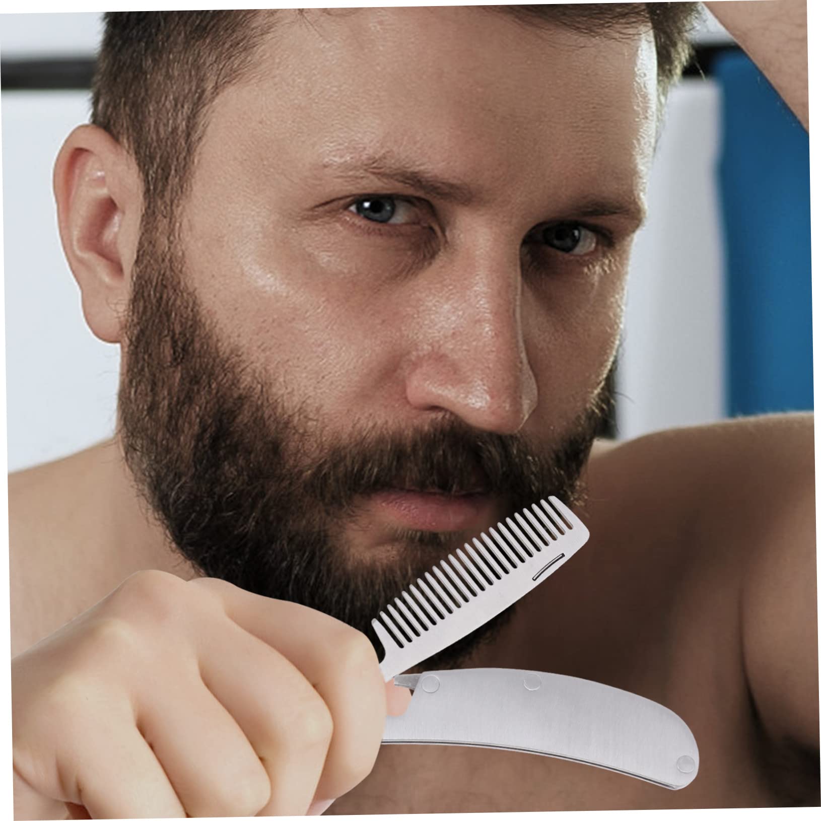 3pezzi Pettine Mini Acciaio Inossidabile Portatile Foldable e Antistatico Per Styling Barba e Strumento Compatto Da Viaggio Per Uomini