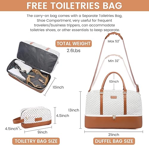 Miniatura 2 de Realer Bolsa de fin de semana, bolsa de viaje para mujer, bolsa de viaje de fin de semana, con compartimento para zapatos, aprobado para vuelos