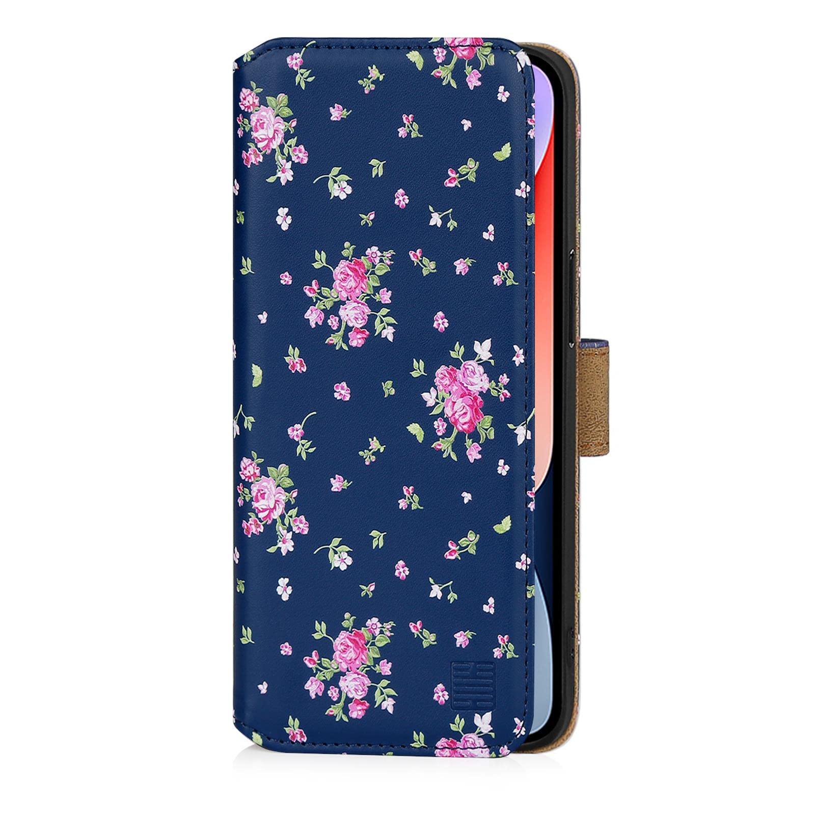 Coque Portefeuille Cuir Imprimé Floral Gothique – Pour IPhone / Galaxy – MN2955