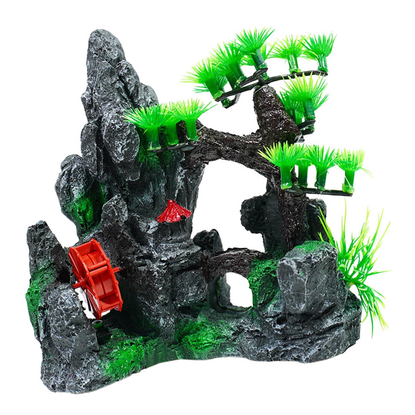 Msioytog Fishtank Artificial Plant Landscape Fish Tanks Decorations for Aquariums Terrarium Shrimp Grass Ornaments Green Resin Aquarium Landscape Ornaments