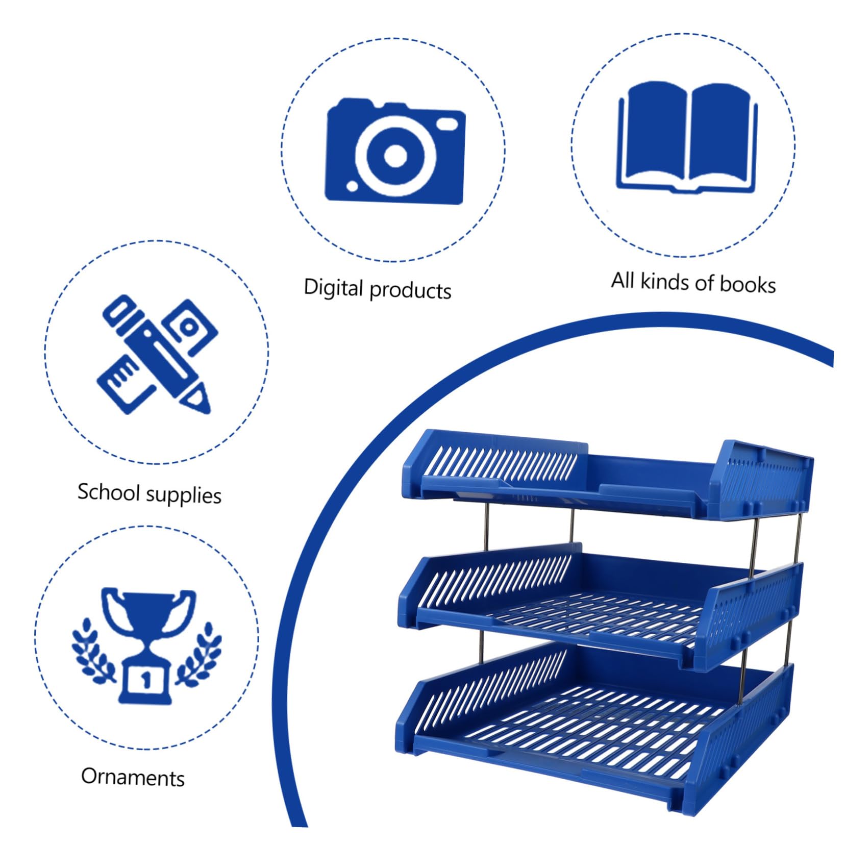 OSALADI 1Pc Plastic Desktop File Organizer Space Saving Office File Holder for Documents Folders and Magazines for Home Office Use Sturdy and Removable Design