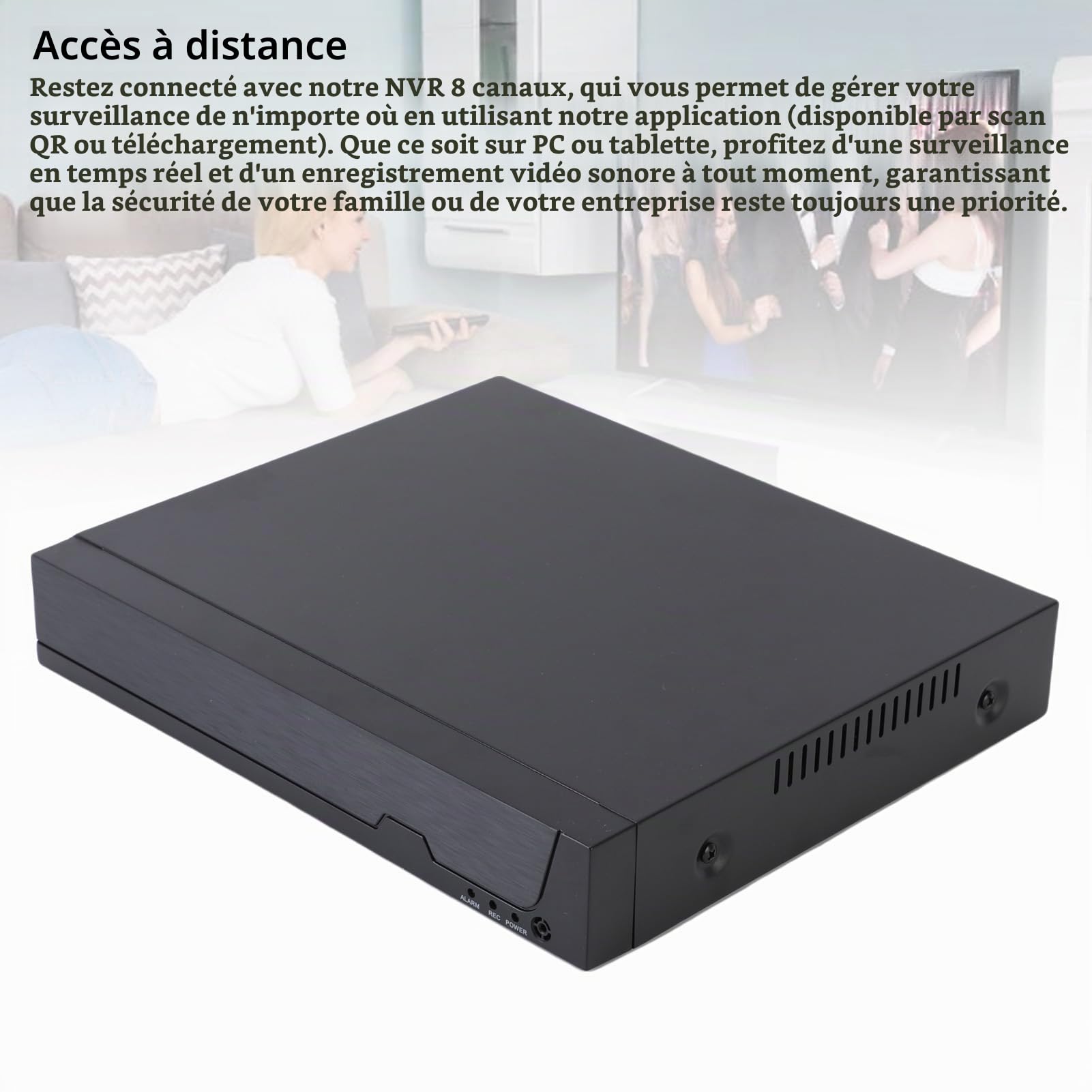 4K 8CH POE NVR H.265 Réseau De Sécurité Enregistreur Vidéo, Hybride CCTV DVR, Appuis jusqu'à 4pcs 4K 5MP 4MP 3MP 1080P Caméras IP, USB De Sauvegarde VGA HD (Prise UE)