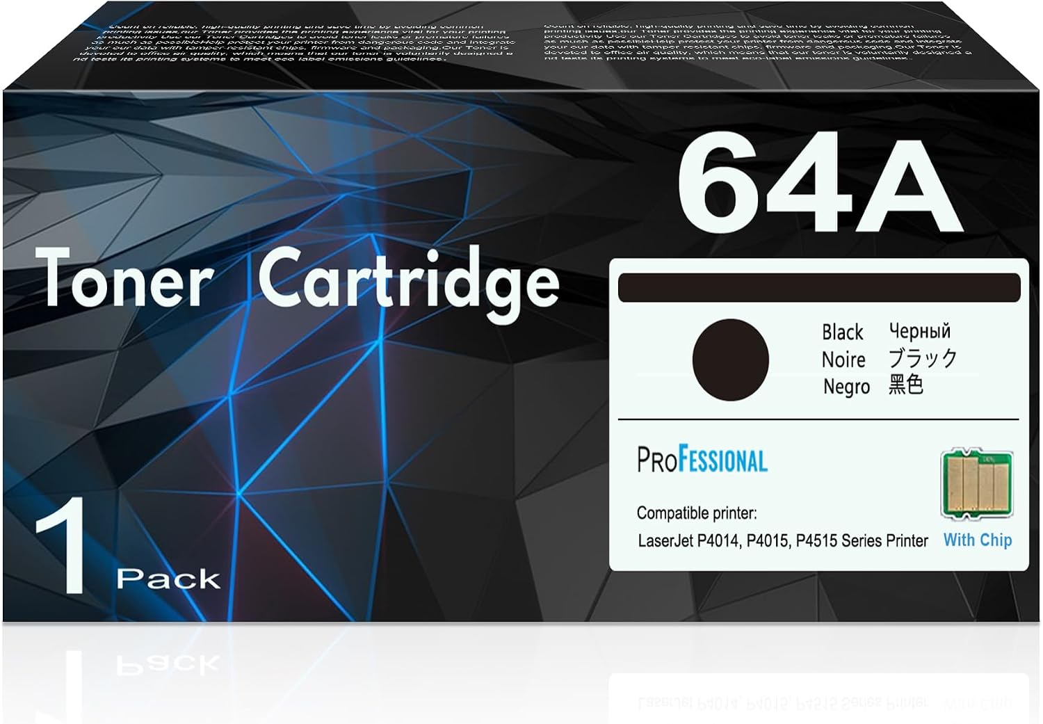 GORLENKE 64A Black Toner Cartridge with Chip 1-Pack, 11,000 Pages, Compatible with HP LaserJet P4014, P4015n, P4515n Series and Excellent Value