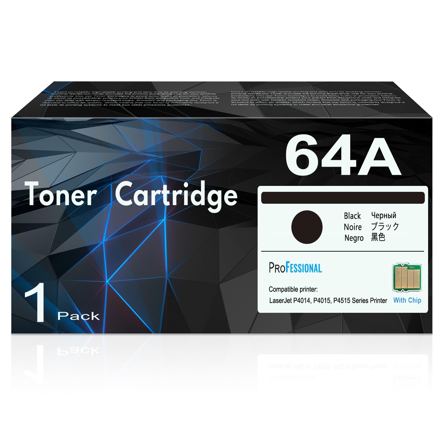 Cc364a 64a Black Toner Cartridge With Chip 1 Pack 64a 