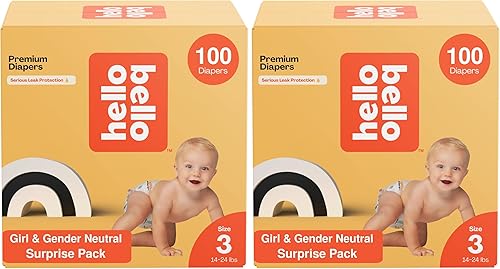 Miniatura 26 de Hello Bello Mega Surprise Pack, Talla 2 (10-16 libras), 240 pañales hipoalergénicos surtidos con una sensación suave y similar a la tela, más 360
