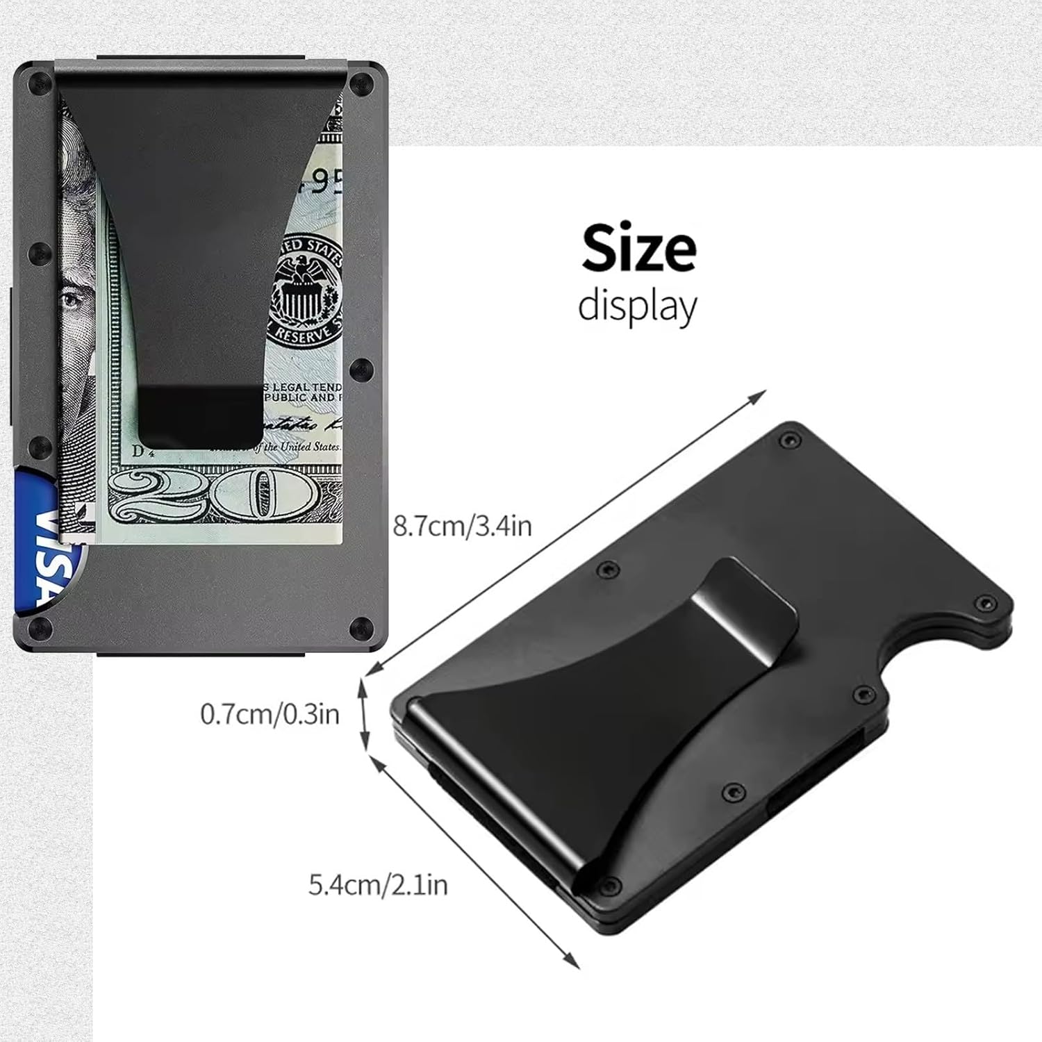 Leatherboss Wallet for Men RFID Blocking Minimalist Metal Card Holder with Money Clip Holds Credit Cards and Cash (Black) - Image 6