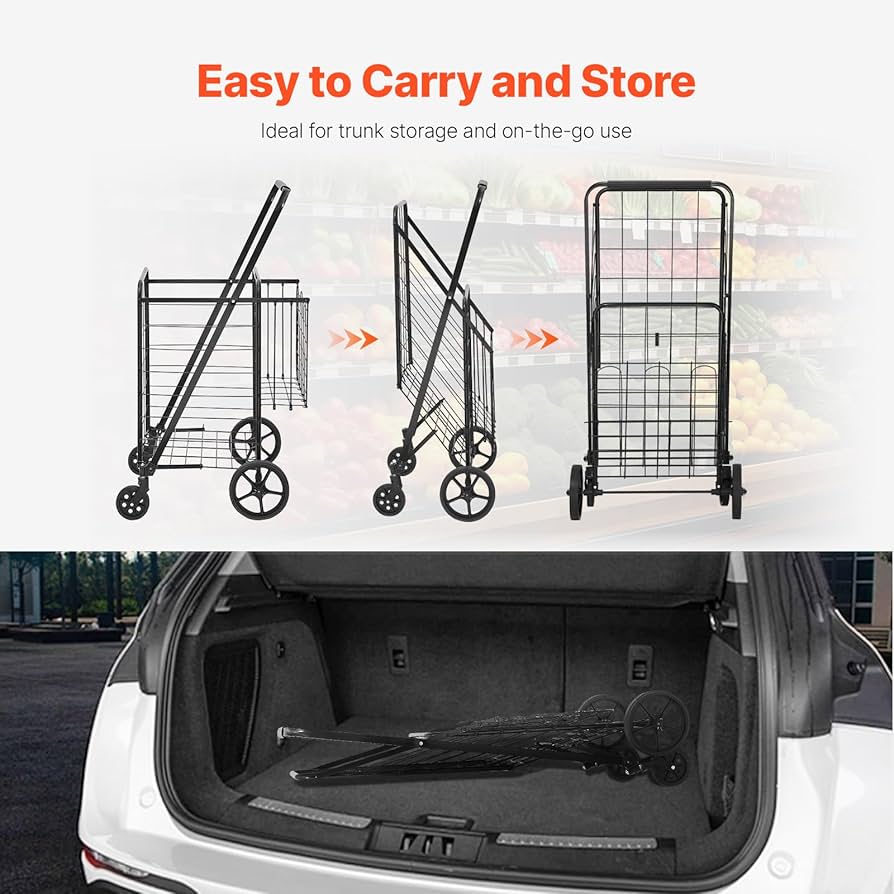 Amazon.com: VEVOR Shopping Cart, 110 lbs Large Load Capacity