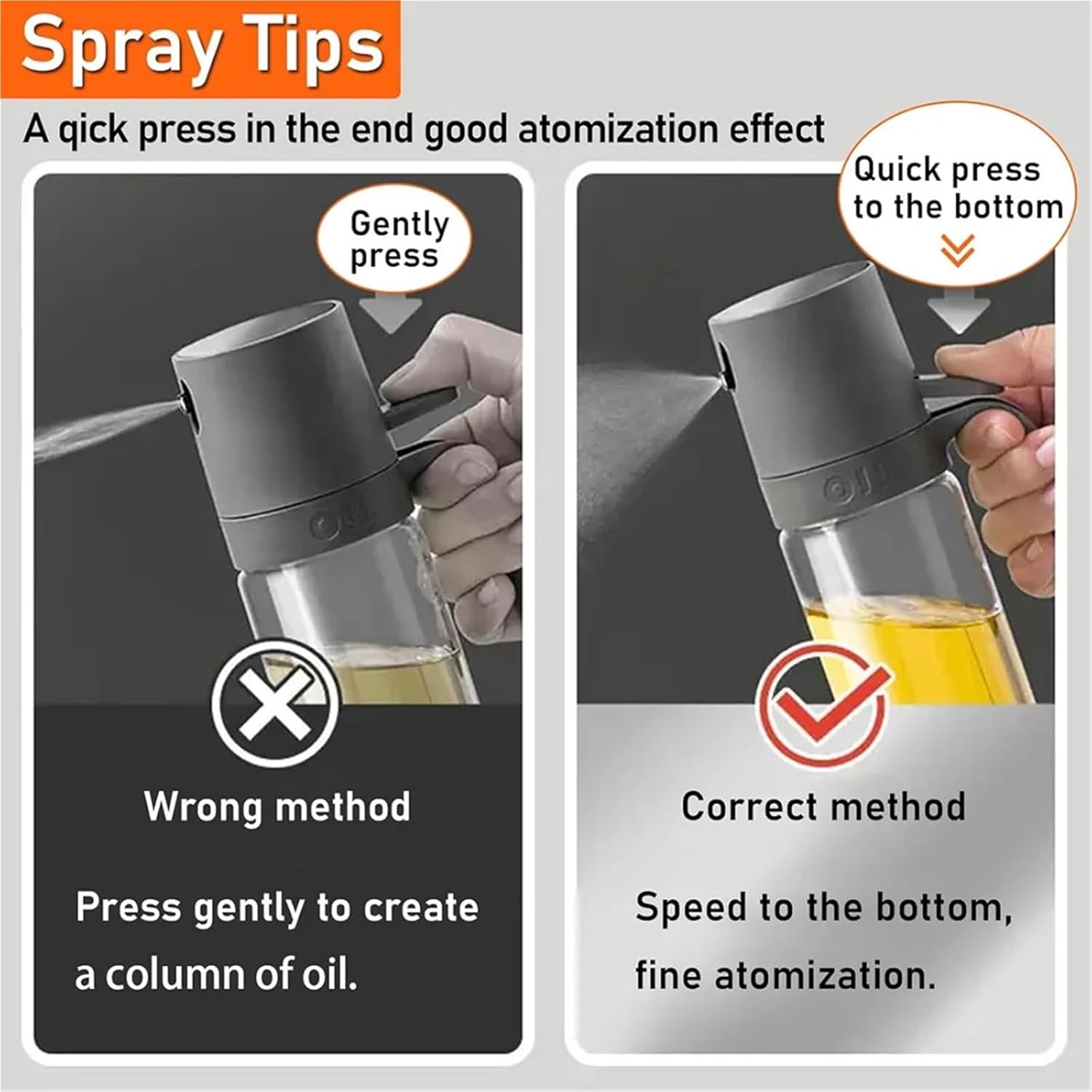 Oil Spray Bottle, Oil Sprayer For Cooking, 250 Ml Spray Bottle And Brush Kitchen, For Hot Air Fryer,for Salad Making, Baking