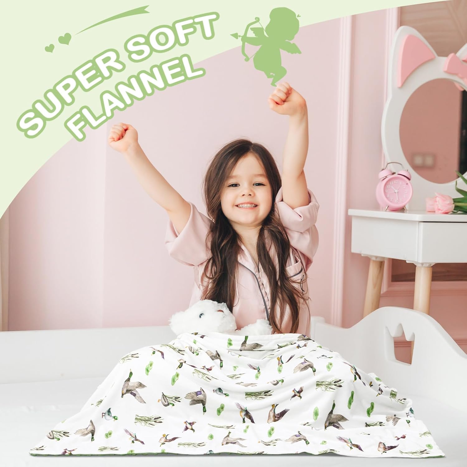 Mallard Duck Baby Blanket for Boys Girls Double Layer Minky with Dotted Backing Soft Mallard Duck Stuff Blanket for Toddler Newborn, 30 x 40 Inch - Image 7